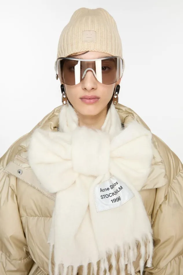 Acne Studios Knitted Beanie Oatmeal Melange Man Hats