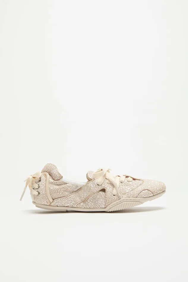 Acne Studios Laceup Leather Shoes Off White Woman Shoes