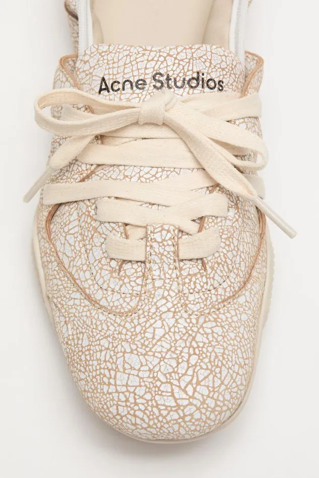 Acne Studios Laceup Leather Shoes Off White Woman Shoes