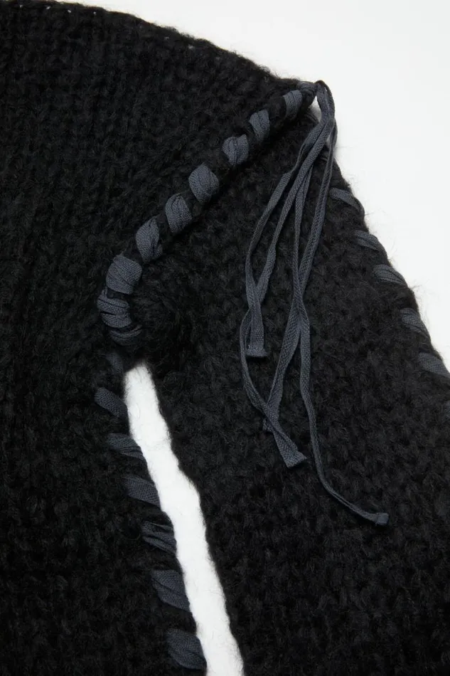Acne Studios Lacing Knit Jumper Black Woman Knitwear