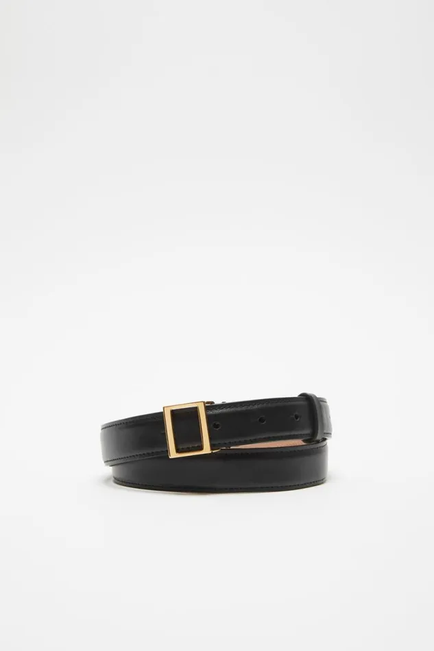 Acne Studios Leather Buckle Belt Blackgold Man Belts