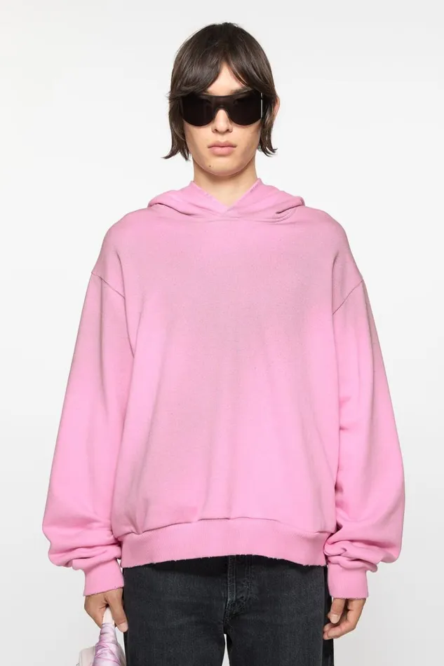 Acne Studios Logo Hooded Sweater Cotton Candy Pink Man Sweatshirts