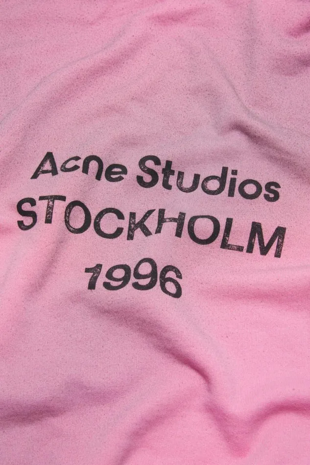 Acne Studios Logo Hooded Sweater Cotton Candy Pink Man Sweatshirts