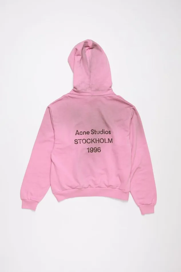 Acne Studios Logo Hooded Sweater Cotton Candy Pink Man Sweatshirts