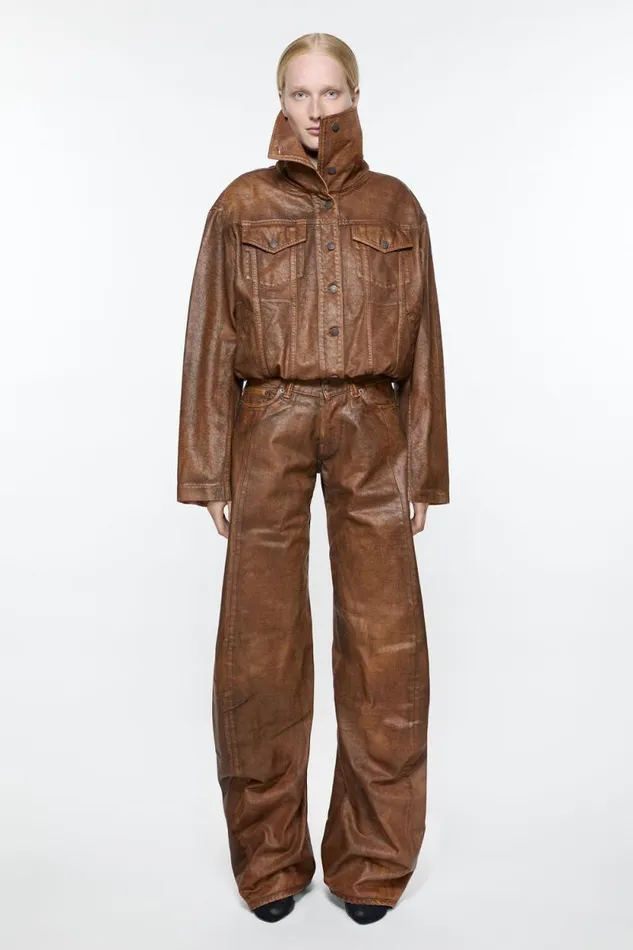 Acne Studios Loose Fit Jeans 8211 2006F Cognac Brown Woman Jeans