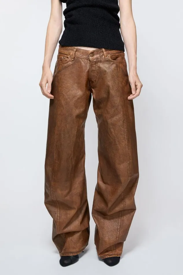 Acne Studios Loose Fit Jeans 8211 2006F Cognac Brown Woman Jeans