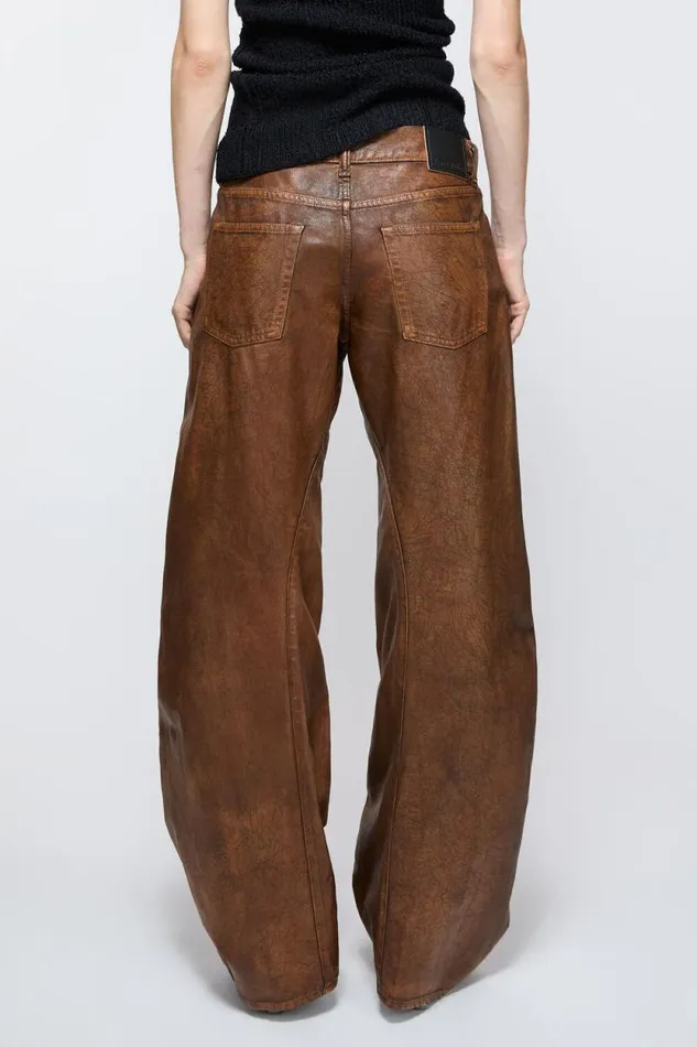 Acne Studios Loose Fit Jeans 8211 2006F Cognac Brown Woman Jeans