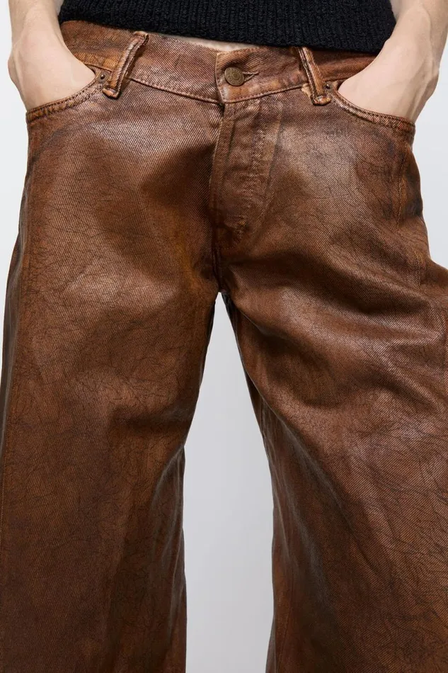 Acne Studios Loose Fit Jeans 8211 2006F Cognac Brown Woman Jeans