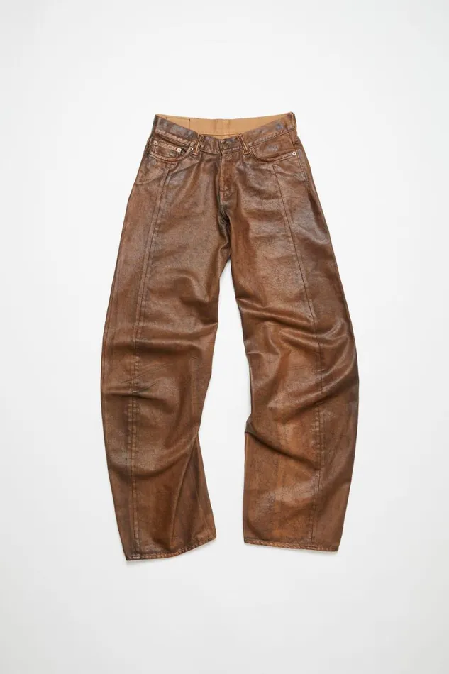 Acne Studios Loose Fit Jeans 8211 2006F Cognac Brown Woman Jeans