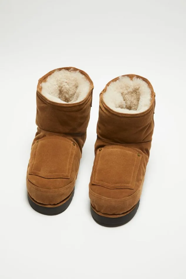 Acne Studios Low Boots Printed Leather Tobacco Brown Man Shoes