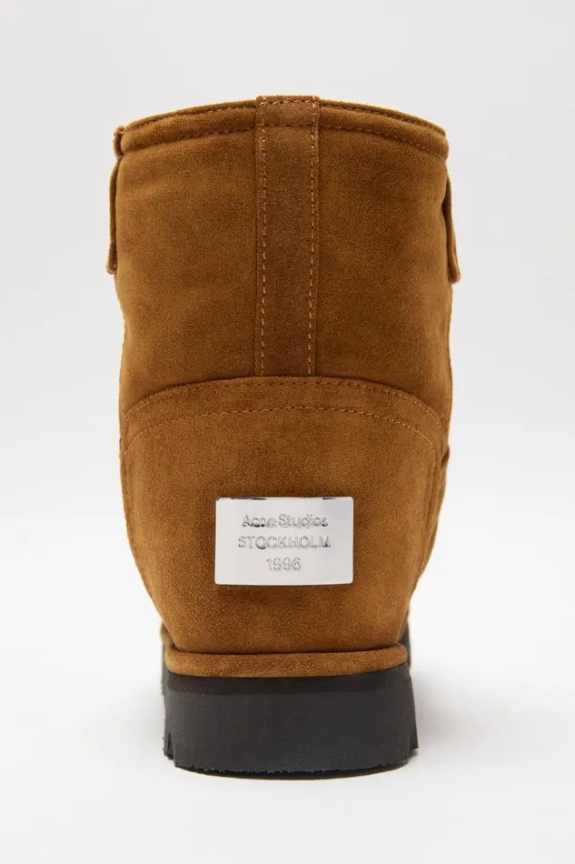 Acne Studios Low Boots Printed Leather Tobacco Brown Man Shoes