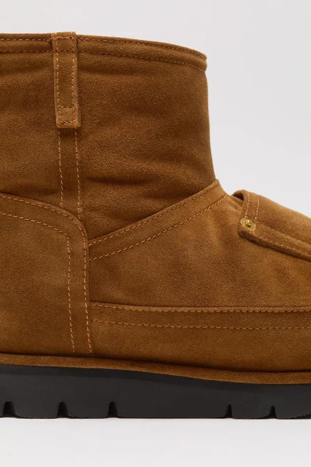 Acne Studios Low Boots Printed Leather Tobacco Brown Man Shoes