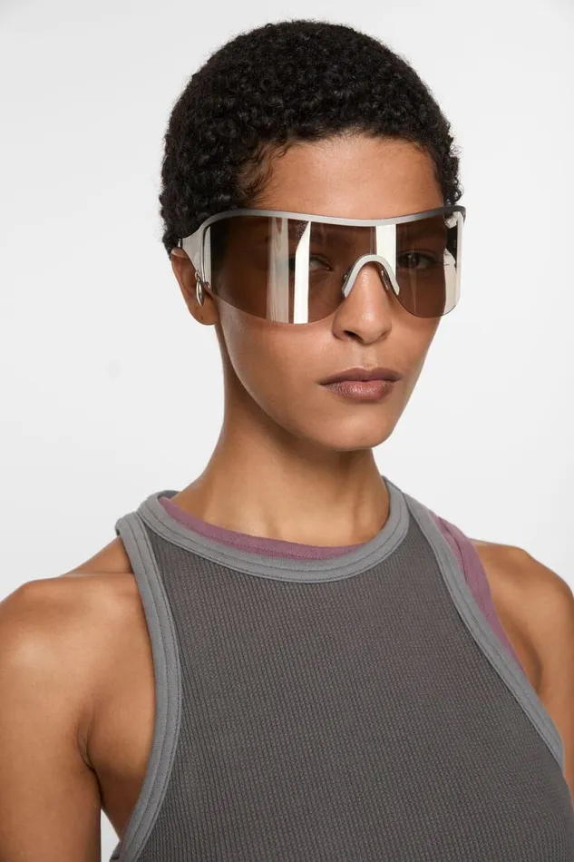 Acne Studios Metal Frame Sunglasses Silvertransparent Woman Eyewear