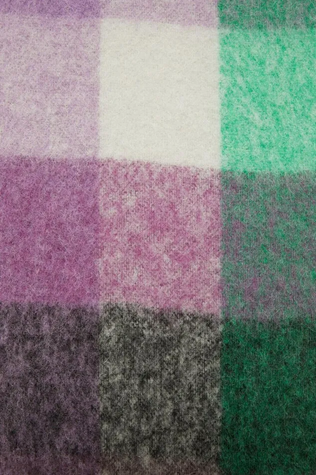 Acne Studios Mohair Checked Scarf Bright Greenpurplegrey Man Scarves