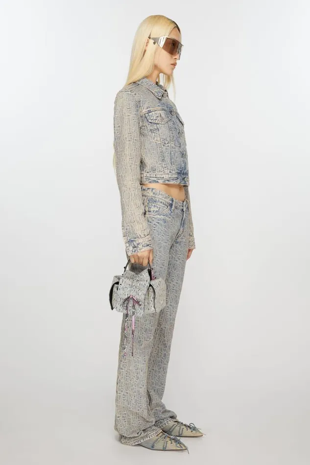 Acne Studios Monogram Multipocket Mini Bag Light Bluepink Woman Bags