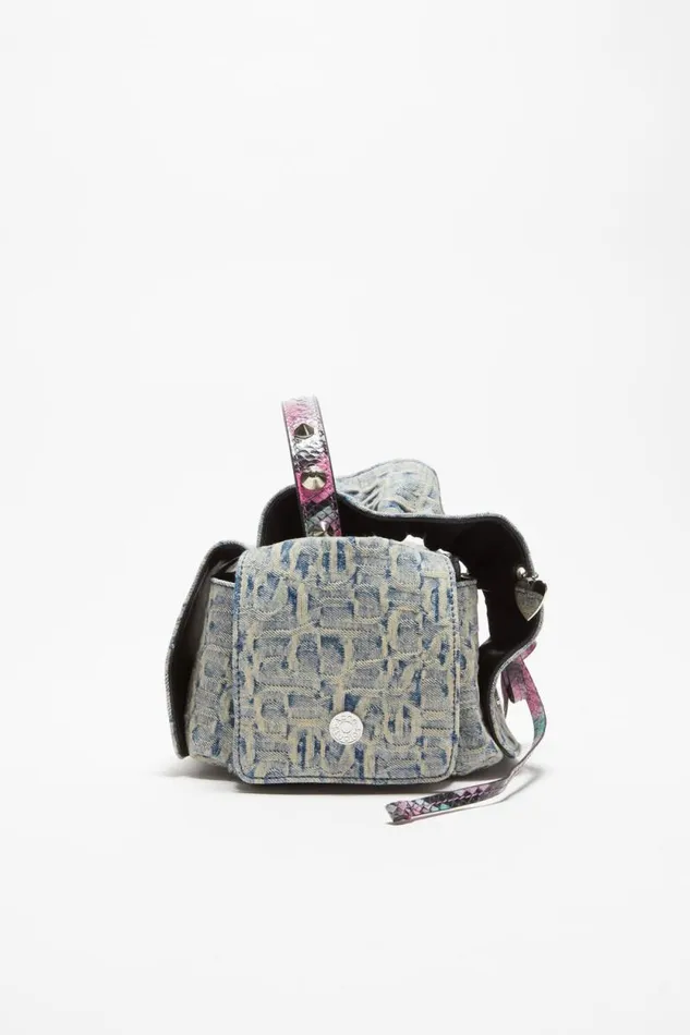 Acne Studios Monogram Multipocket Mini Bag Light Bluepink Woman Bags