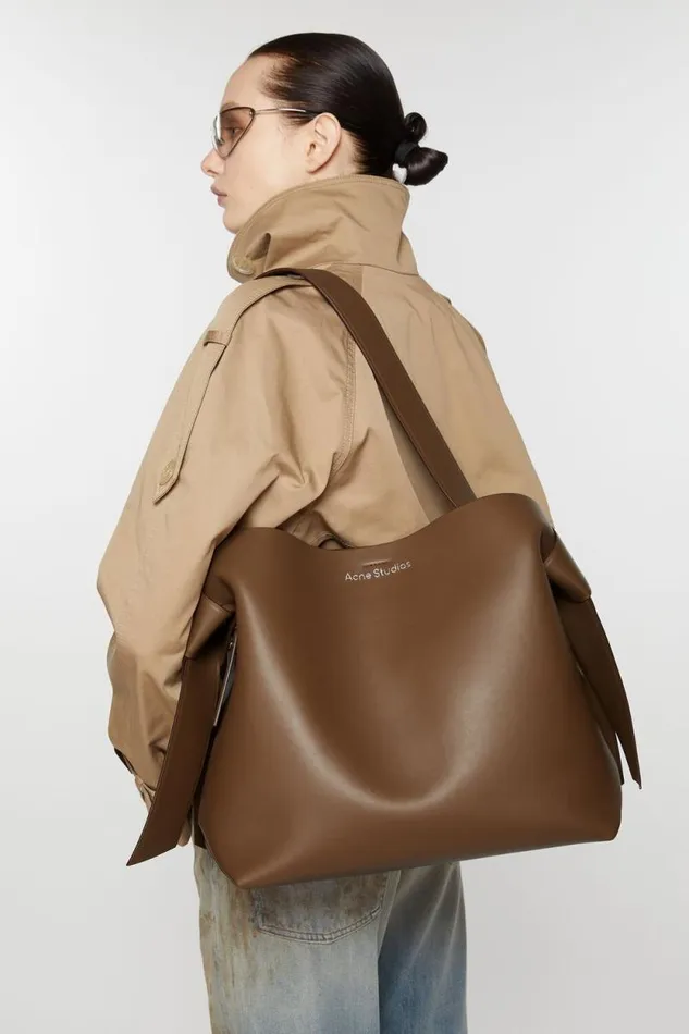 Acne Studios Musubi Midi Shoulder Bag Camel Brown Woman Bags