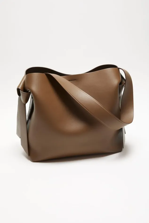 Acne Studios Musubi Midi Shoulder Bag Camel Brown Woman Bags