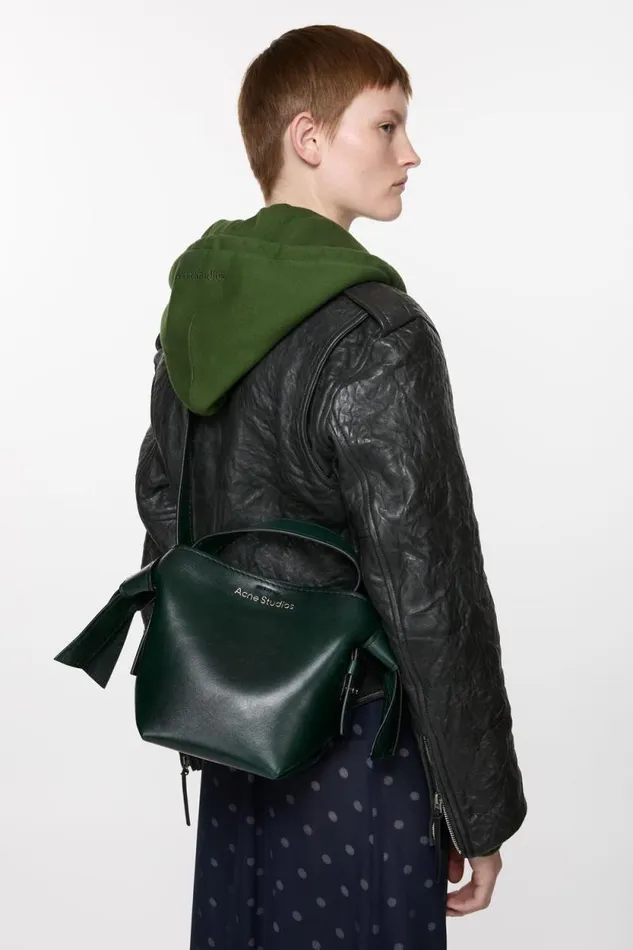 Acne Studios Musubi Mini Shoulder Bag Olive Green Woman Bags