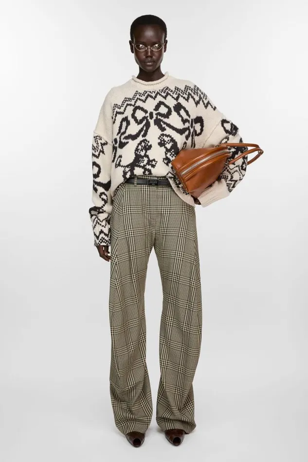 Acne Studios Plaid Tailored Trousers Multi Brown Woman Trousers