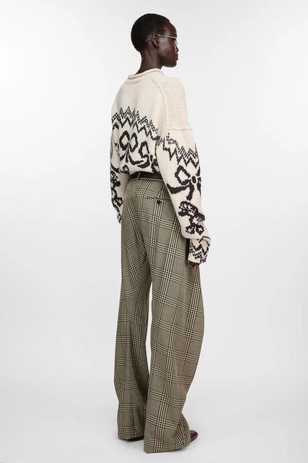 Acne Studios Plaid Tailored Trousers Multi Brown Woman Trousers