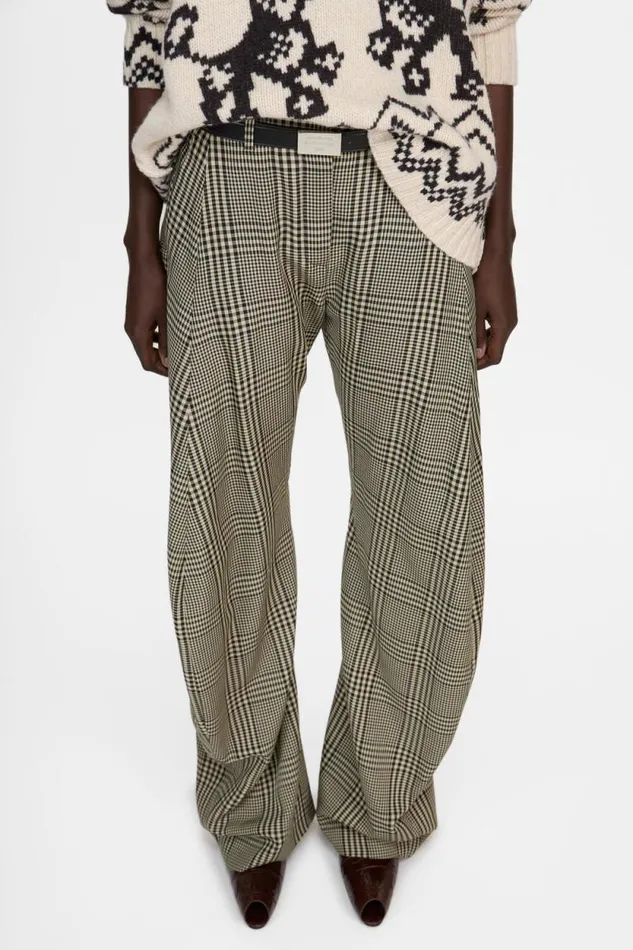 Acne Studios Plaid Tailored Trousers Multi Brown Woman Trousers