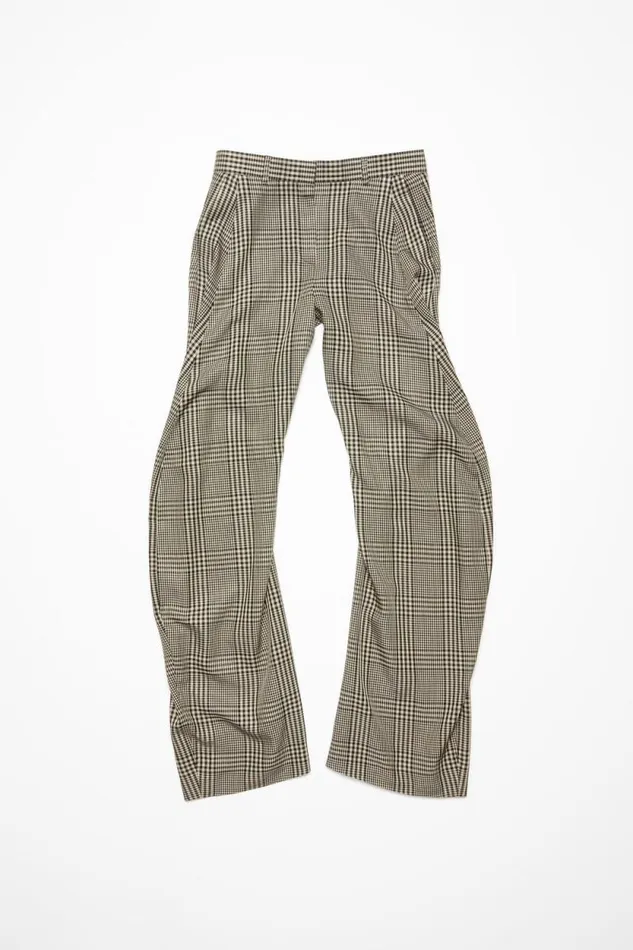 Acne Studios Plaid Tailored Trousers Multi Brown Woman Trousers