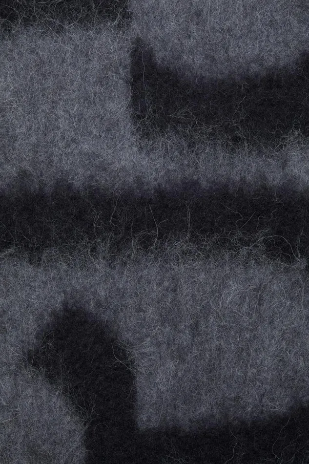 Acne Studios Scarf Wool Alpaca Logo Blackgrey Woman Scarves