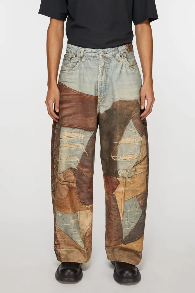 Acne Studios Super Baggy Fit Trousers 2023M Bluebrown Man Jeans