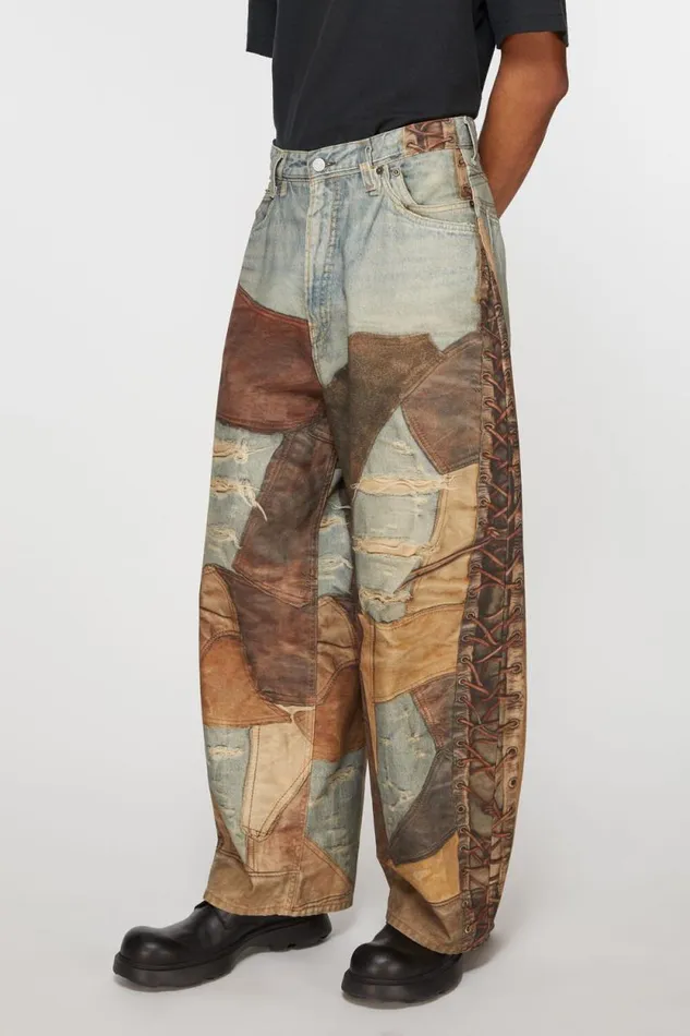Acne Studios Super Baggy Fit Trousers 2023M Bluebrown Man Jeans