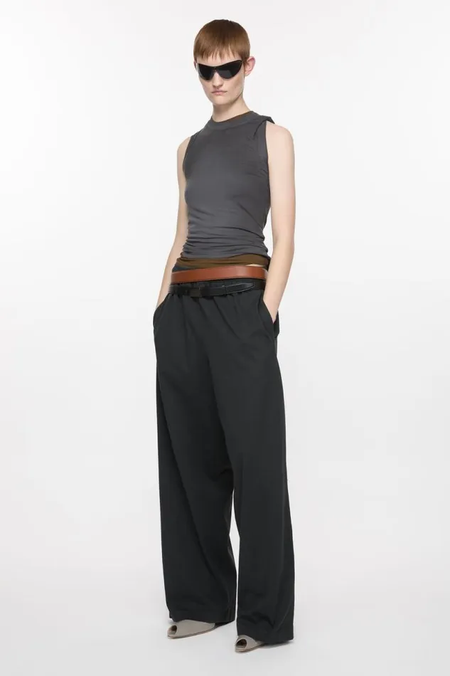Acne Studios Sweatpant Logo Stamp Black Woman Trousers