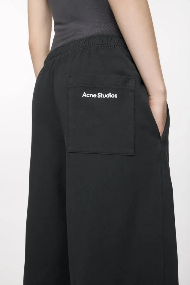 Acne Studios Sweatpant Logo Stamp Black Woman Trousers