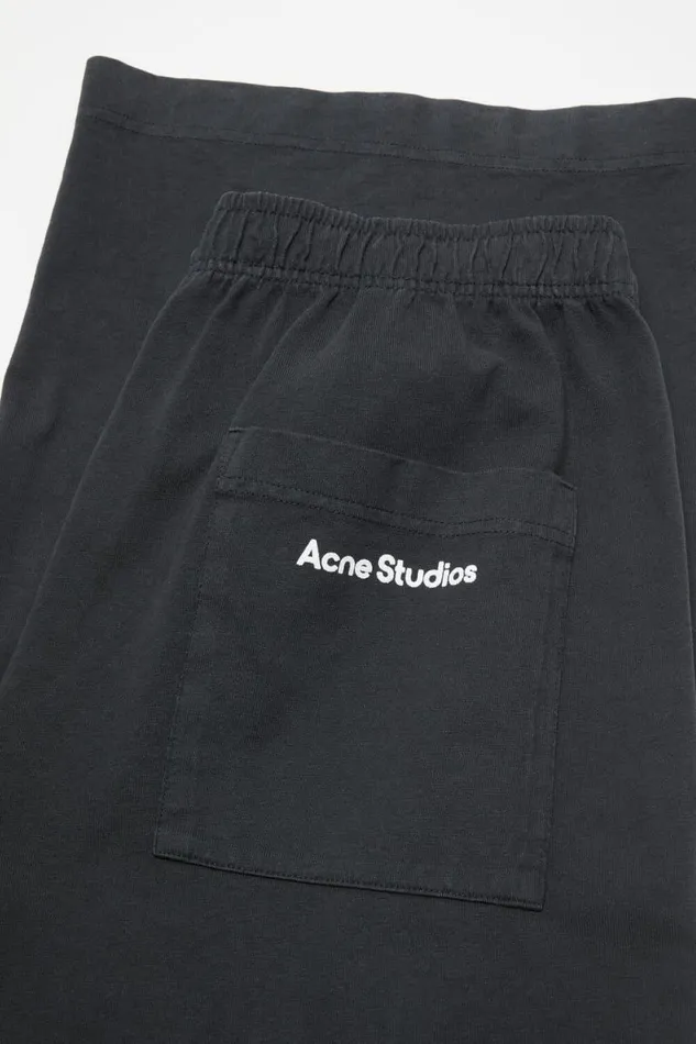 Acne Studios Sweatpant Logo Stamp Black Woman Trousers