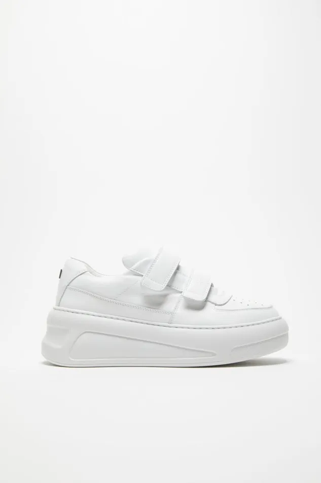 Acne Studios Velcro Strap Platform Sneakers Optic Whiteoptic White Man Shoes
