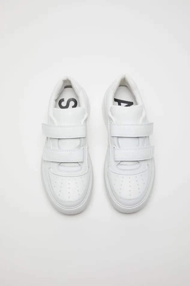 Acne Studios Velcro Strap Platform Sneakers Optic Whiteoptic White Man Shoes