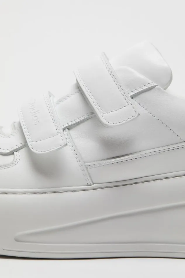 Acne Studios Velcro Strap Platform Sneakers Optic Whiteoptic White Man Shoes
