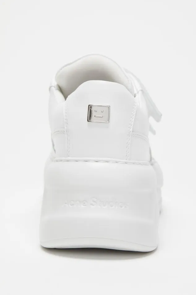 Acne Studios Velcro Strap Platform Sneakers Optic Whiteoptic White Man Shoes