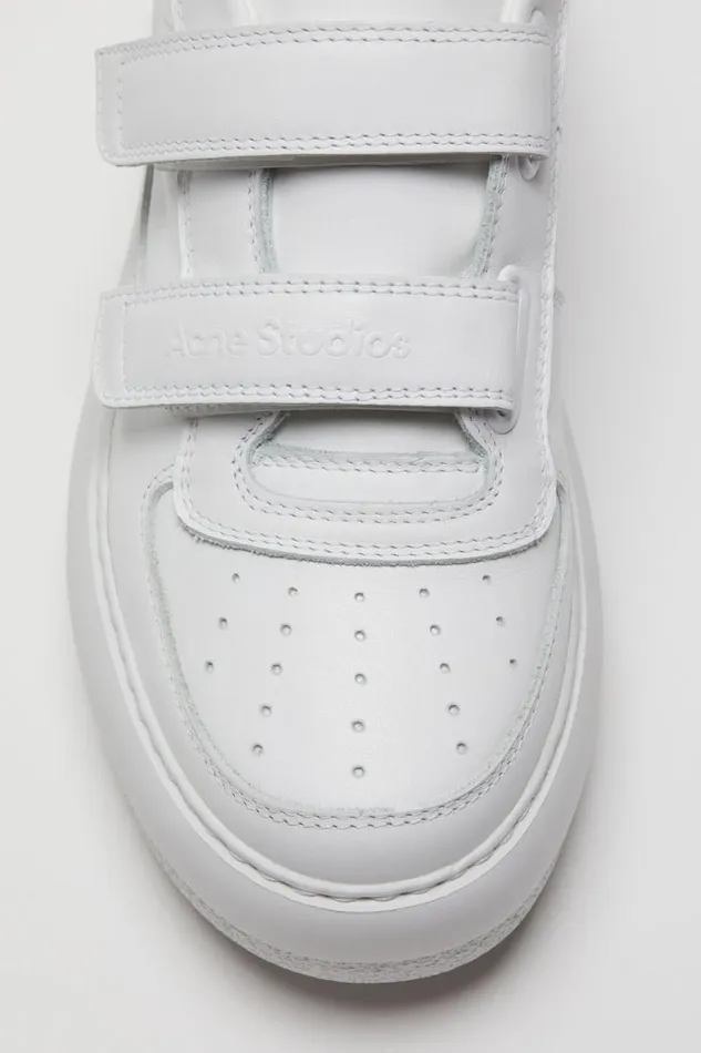 Acne Studios Velcro Strap Platform Sneakers Optic Whiteoptic White Man Shoes