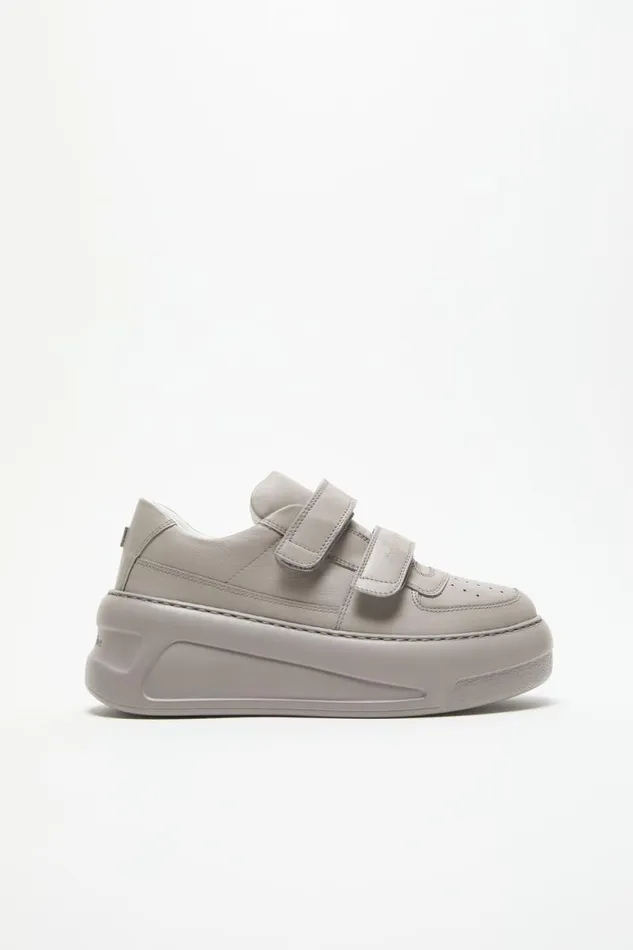Acne Studios Velcro Strap Platform Sneakers Taupe Grey Man Shoes