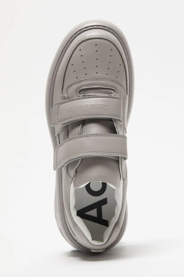 Acne Studios Velcro Strap Platform Sneakers Taupe Grey Man Shoes