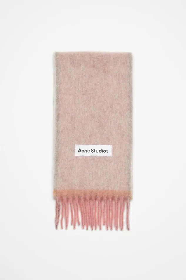 Acne Studios Wool Mohair Scarf 8211 Narrow Dusty Pink Man Scarves