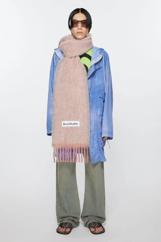 Acne Studios Wool Mohair Scarf 8211 Narrow Dusty Pink Man Scarves