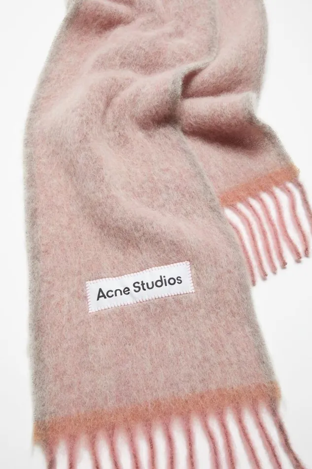 Acne Studios Wool Mohair Scarf 8211 Narrow Dusty Pink Man Scarves