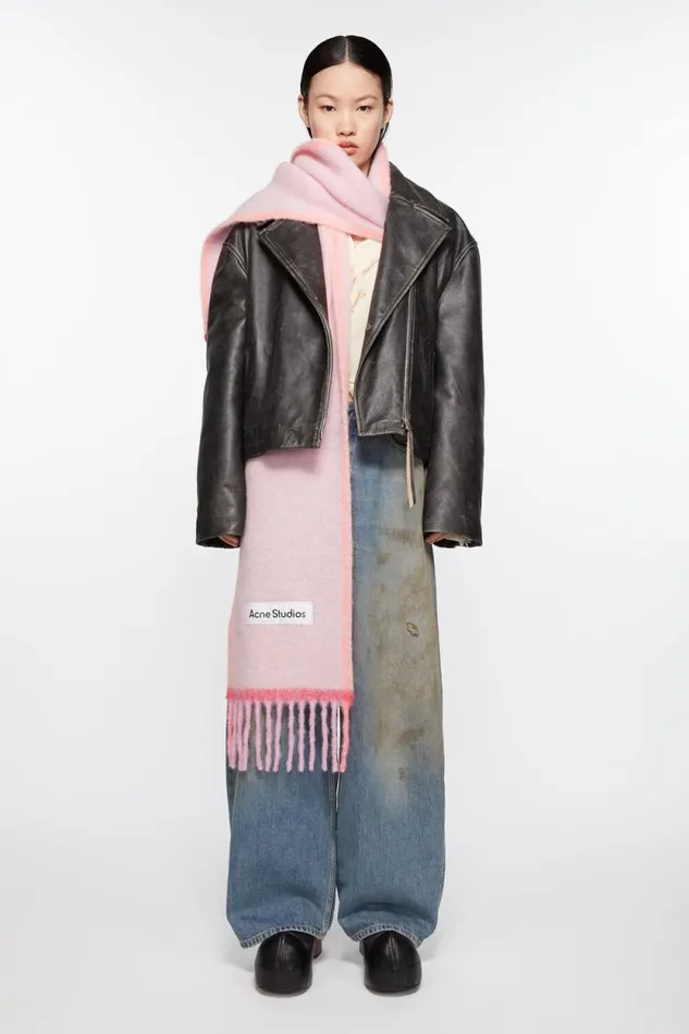 Acne Studios Wool Mohair Scarf 8211 Narrow Pink Woman Scarves