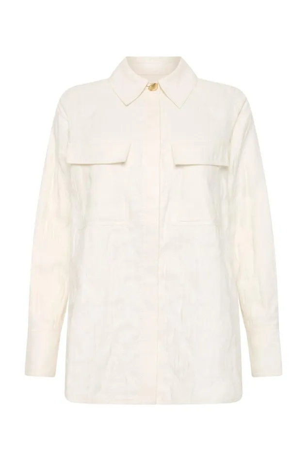 Aje Blazers Jackets and Coats Ashlar Quilted Shirt Jacket Ivory 8211 Women