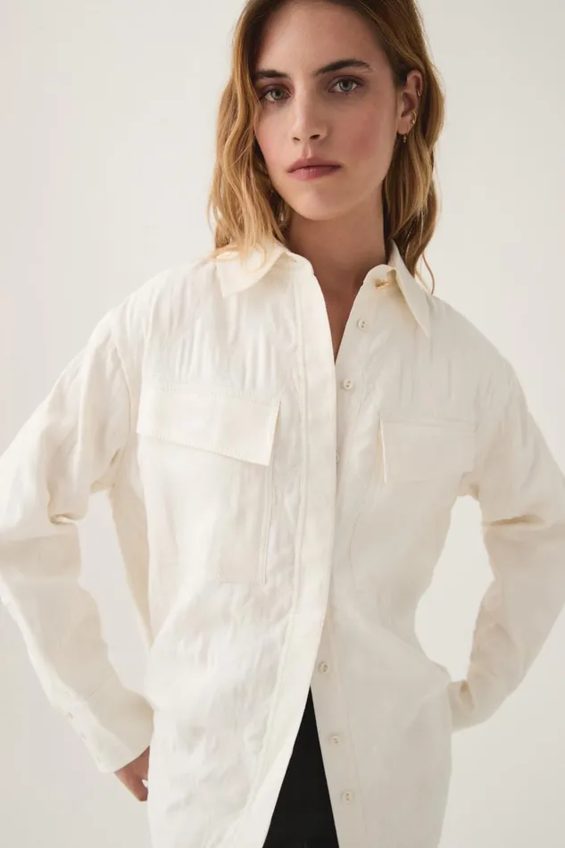 Aje Blazers Jackets and Coats Ashlar Quilted Shirt Jacket Ivory 8211 Women