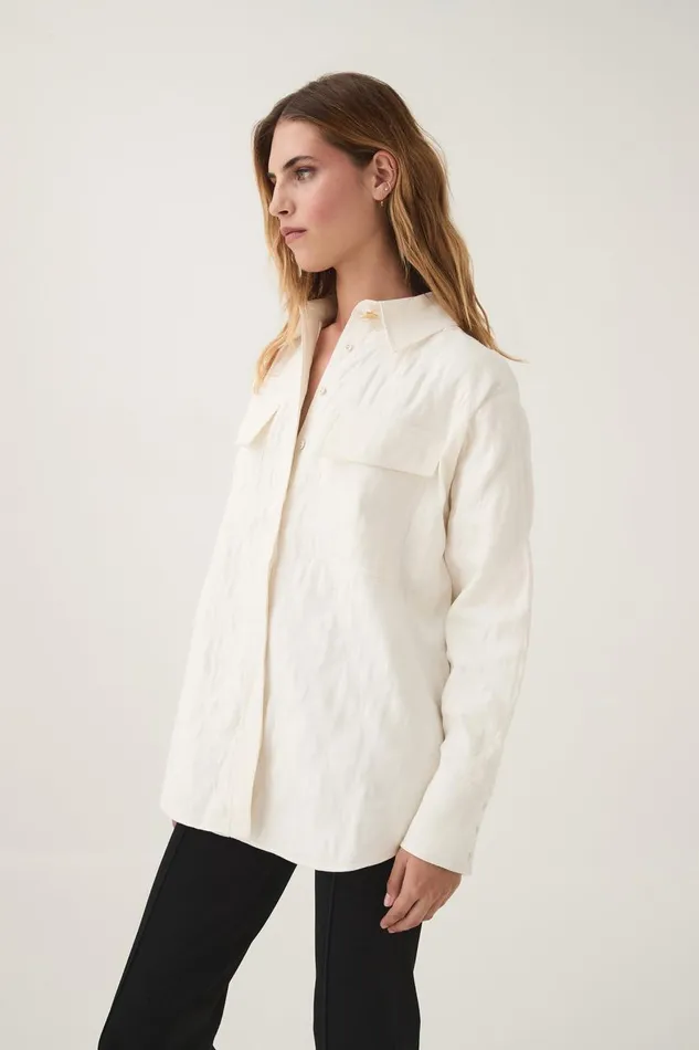 Aje Blazers Jackets and Coats Ashlar Quilted Shirt Jacket Ivory 8211 Women