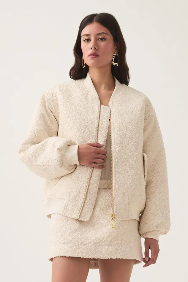 Aje Blazers Jackets and Coats Tectonic Bomber Jacket Cream 8211 Women