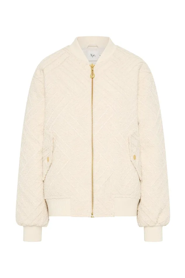 Aje Blazers Jackets and Coats Tectonic Bomber Jacket Cream 8211 Women