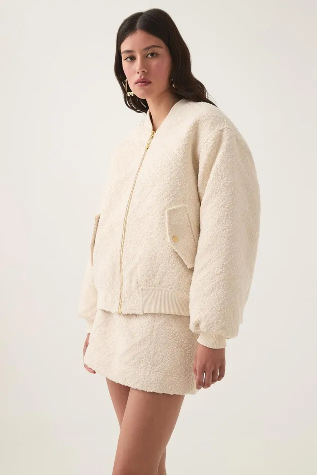 Aje Blazers Jackets and Coats Tectonic Bomber Jacket Cream 8211 Women